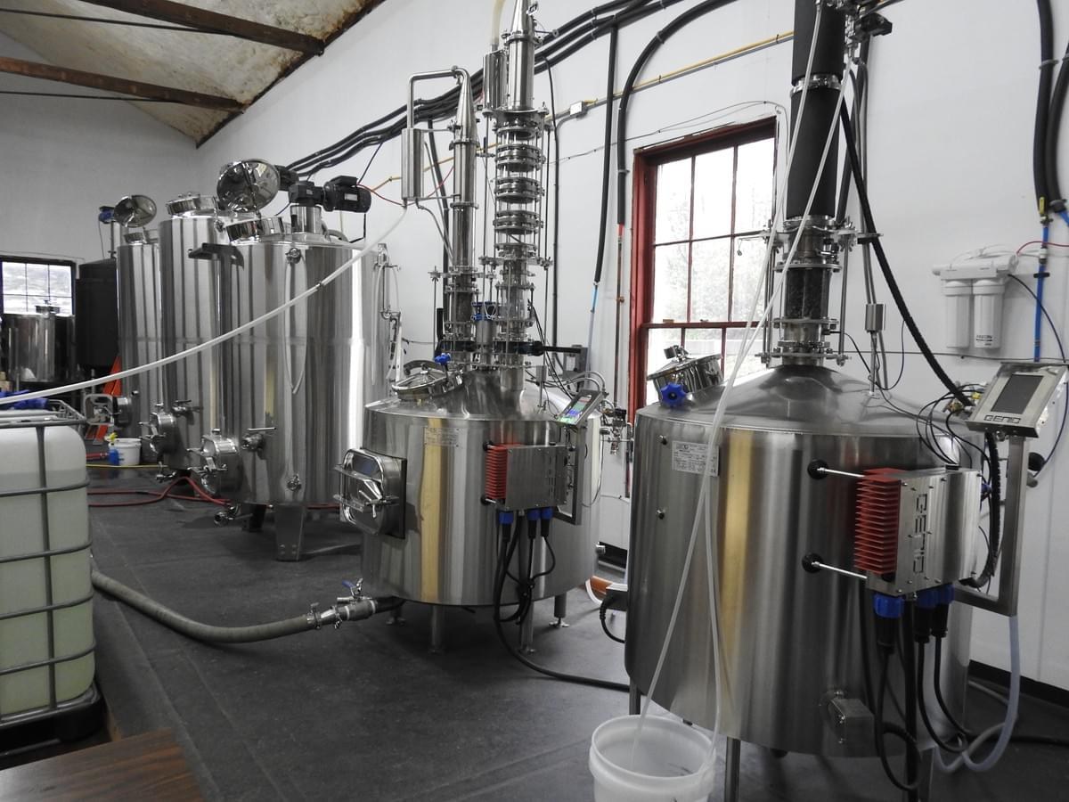 Spirits production equipment inside Union Grove Distillery